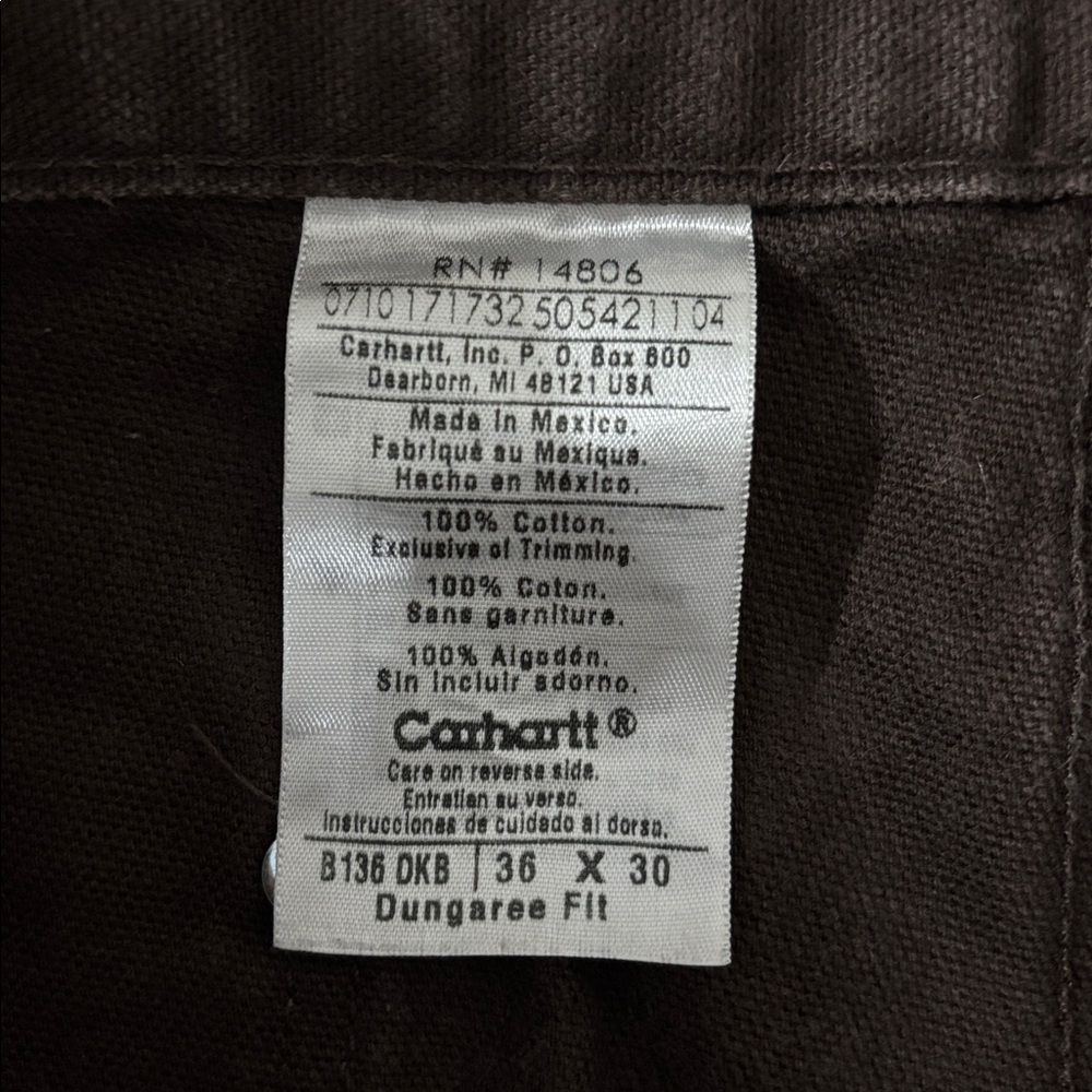 Carhartt Double Knee Canvas Work Distressed Pants Size 36x30 
Made In USA B136 - Picture 9 of 10